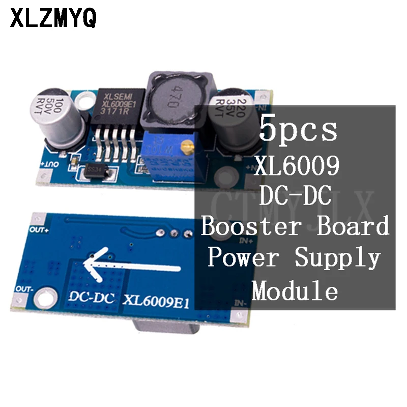 

5pcs XL6009 DC-DC Booster Module Power Supply Module Output is Adjustable Super LM2577 Step-up Module