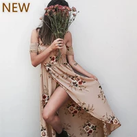 summer dress sexy dresses for women print flower elastic womens chiffon sleeveless out of shoulder fashion playa new clothes
