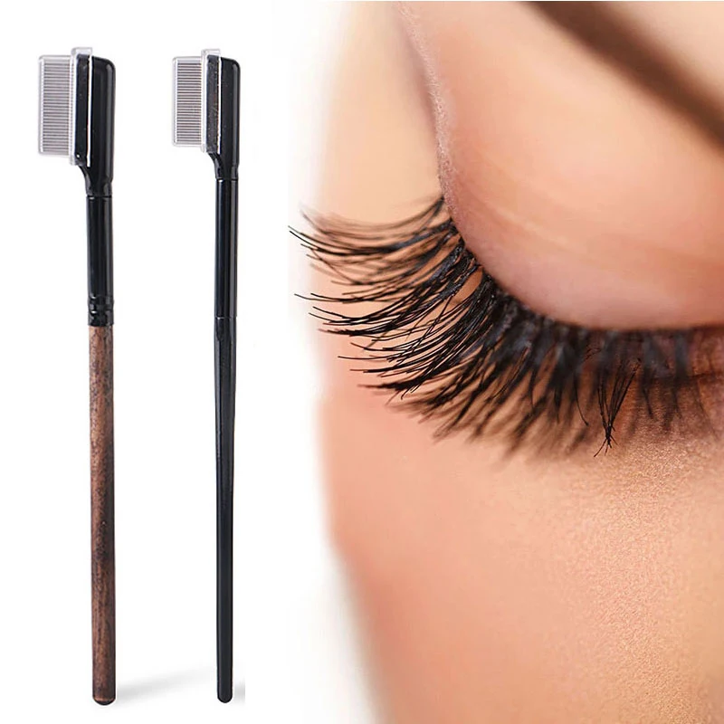 

Metal Teeth Eyelash Comb Lash Brush Eyelashes Separator Curler Mascara Applicator Eyelash Grooming Brushes Women Makeup Tools