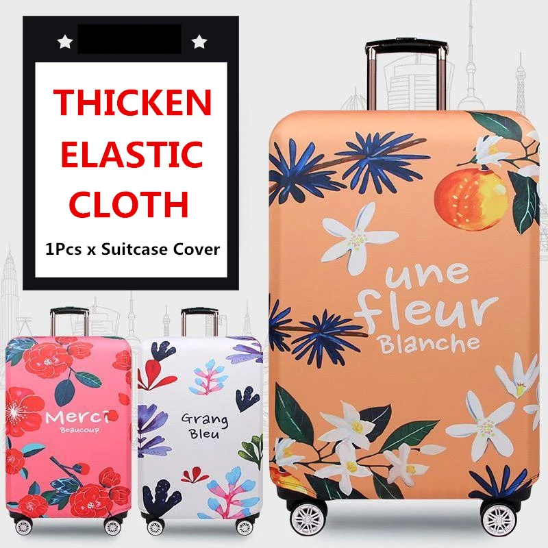 

27-29inch Design Red Crowned Crane Pattern Plants Flowers Travel Suitcase Protective Cover Elastic Case Sheath Baggage Dust Item