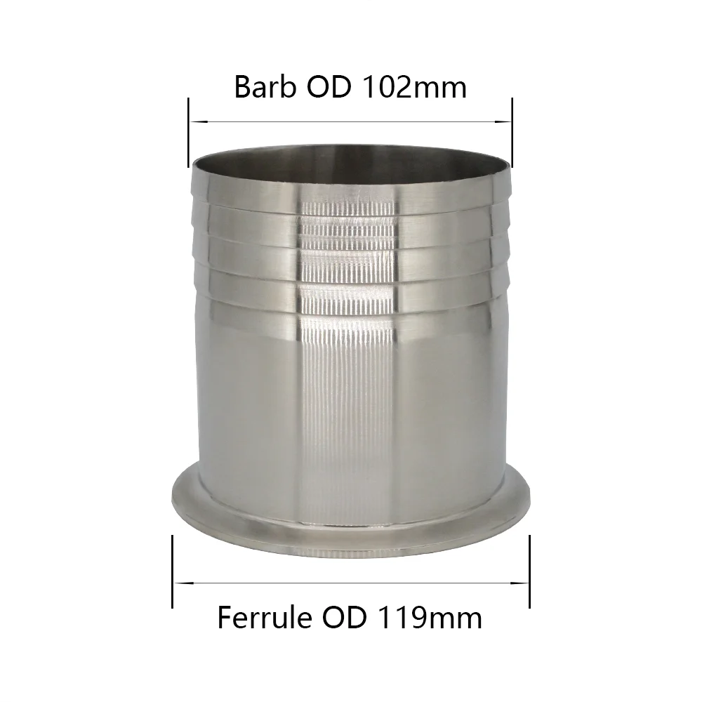 

Тройной зажим до 38 мм, 51 мм, 102 мм, колючий адаптер для шланга, фитинг для санитарного шланга из нержавеющей стали 304, домашнее пивоварение