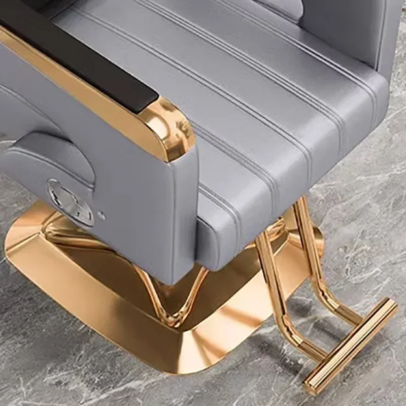 Откидное серое домашнее парикмахерское кресло классическое поворотное