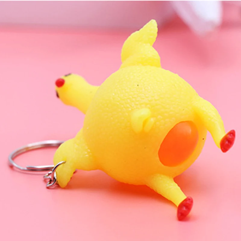 

Funny Toys Novelty Chicken And Eggs Rubber Chicken Laying Egg Chicken Toys Hang On Your Keys, Backpacks