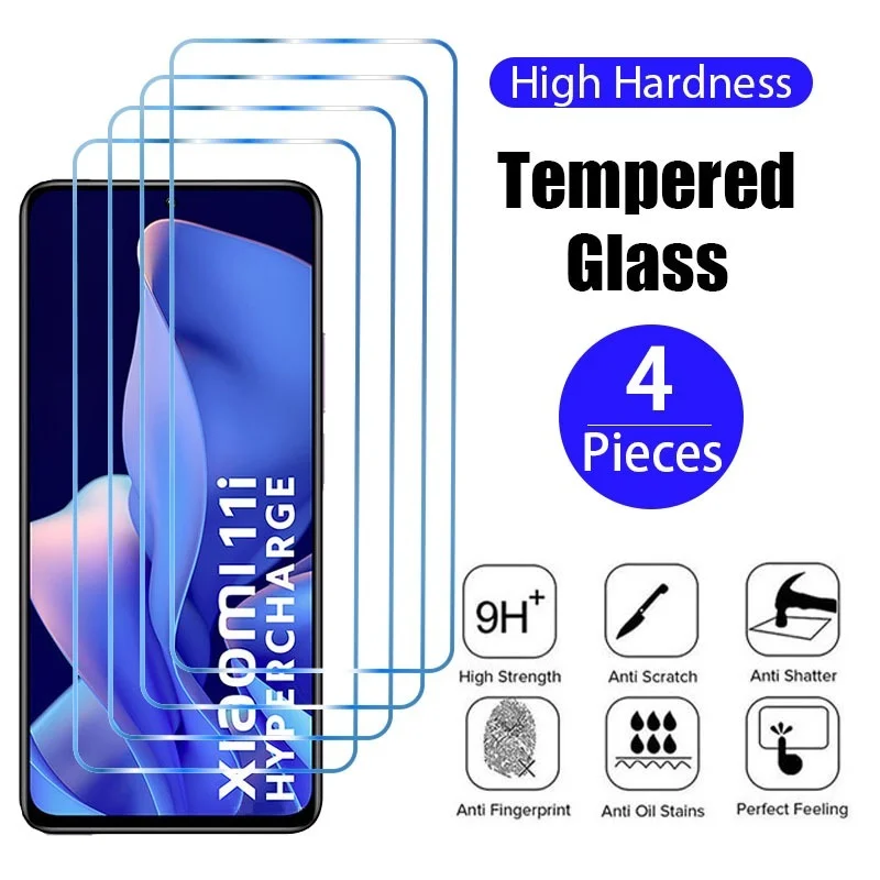 

4Pieces Protective Glass For Xiaomi Mi 11 10 9 Lite Screen Protector For Mi 11 Lite 5G Poco F3 M2 M3 M4 Pro