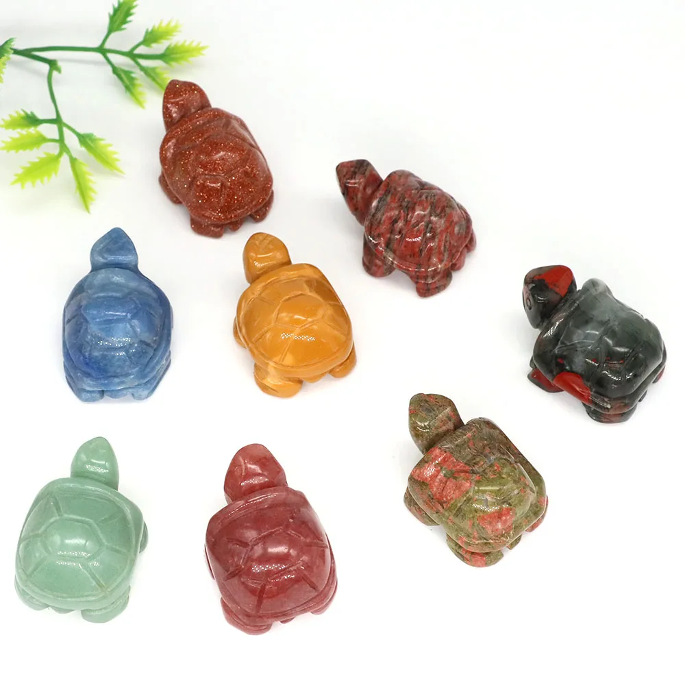 

1.5" Turtle Tortoise Statue Natural Stones Crystals Quartz Amethyst Healing Reiki Hand Carved Animals Aquarium Decor Accessories