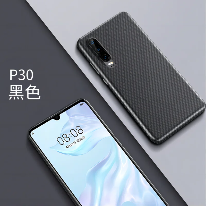 Real Carbon Fiber Case For Huawei P30 Ultra-Thin Aramid Fiber Protective Back Case Cover for HUAWEI P30 Kevlar Phone Funda Shell