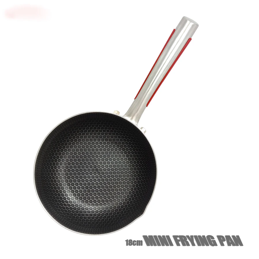 18cm mini frying pan kitchen nonstick pan 316 stainless steel frying pan kitchen nonstick skillet soup milk pan no lid