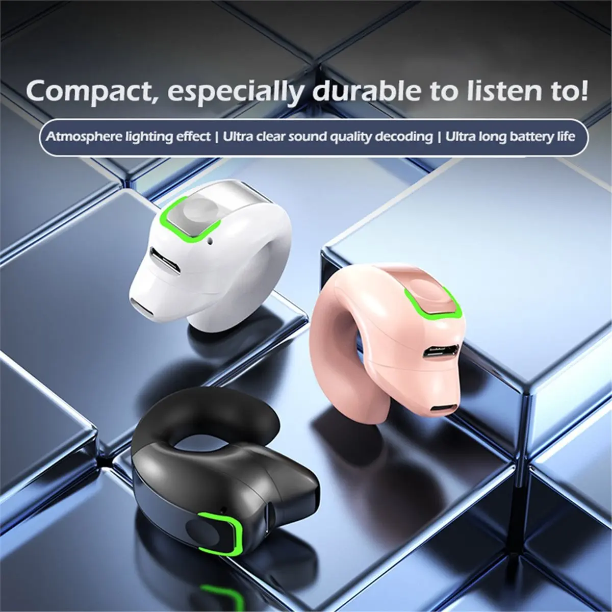 Фото Беспроводная Bluetooth-гарнитура GD28 (A75U) с креплением на ухо, не внутриканальная, стереозвук, для спорта, фитнеса, бега, одиночная наушница B №3