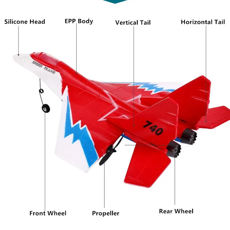 Remote Control Foam Plane Zy-740 Glider Aerial Fixed-Wing Model Aircraft Large Fighter Toys for Boys Kids Gifts Outdoor RC Toy enlarge