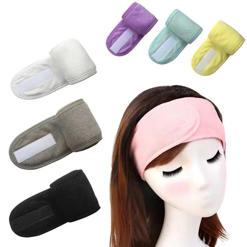 

Face Cosmetic Headband Adjustable Velcro Wide Hairband Yoga Spa Makeup Wash Headband Adjustable Wide Hair Band Makeup Remover