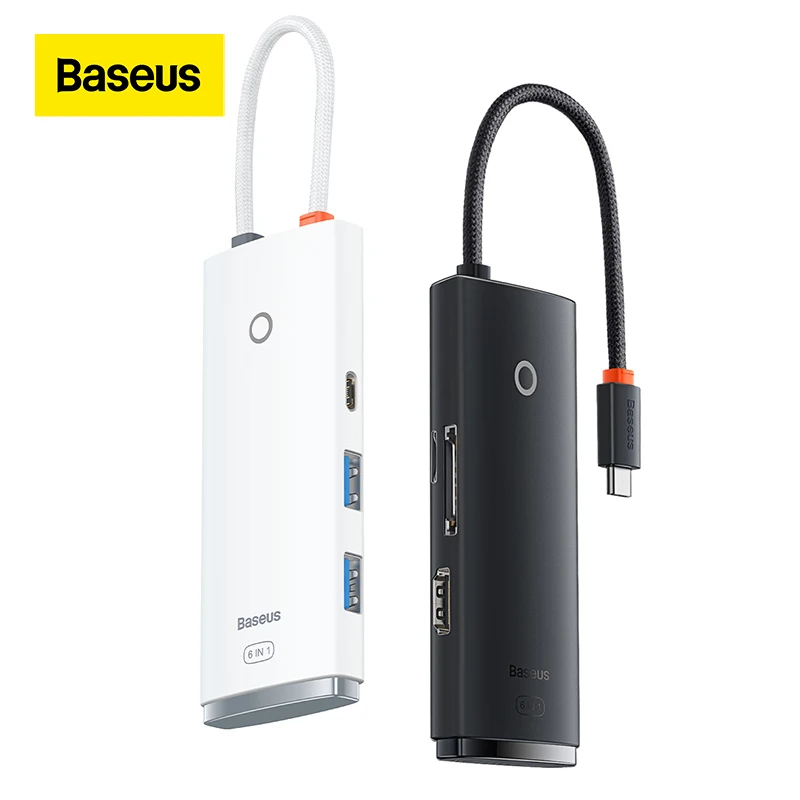 

USB-концентратор Baseus с портом USB Type-C на HDMI-совместимый адаптер USB 3,0 6 в 1, док-станция типа C для MacBook Pro Air, USB-разветвитель типа C