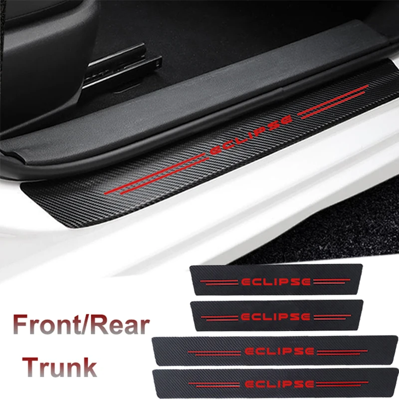 

for Mitsubishi Eclipse Logo Carbon Fiber Car Sticker Auto Door Threshold Strip Anti Scratch Tape Waterproof Decal Accessories