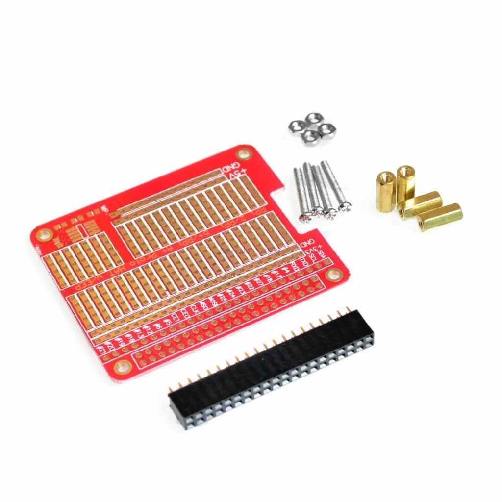 

DIY Proto HAT Shield For For Raspberry Pi 2 Model B / B+ / A+ ( Red)