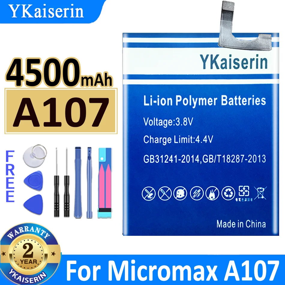 

4500mAh YKaiserin Battery A107 (IN) For Micromax A107 New Bateria + Track Code