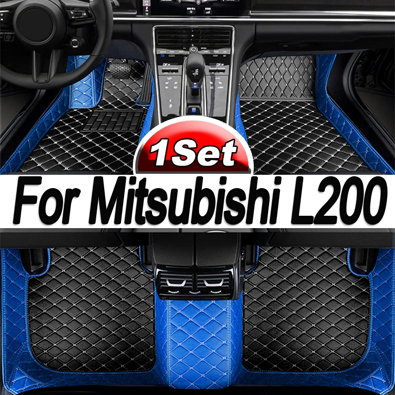 

Кожаные автомобильные коврики на заказ, коврики для Mitsubishi L200 Triton 2016 2017 2018 2019 2020 2021, коврики, накладки для ног, аксессуары