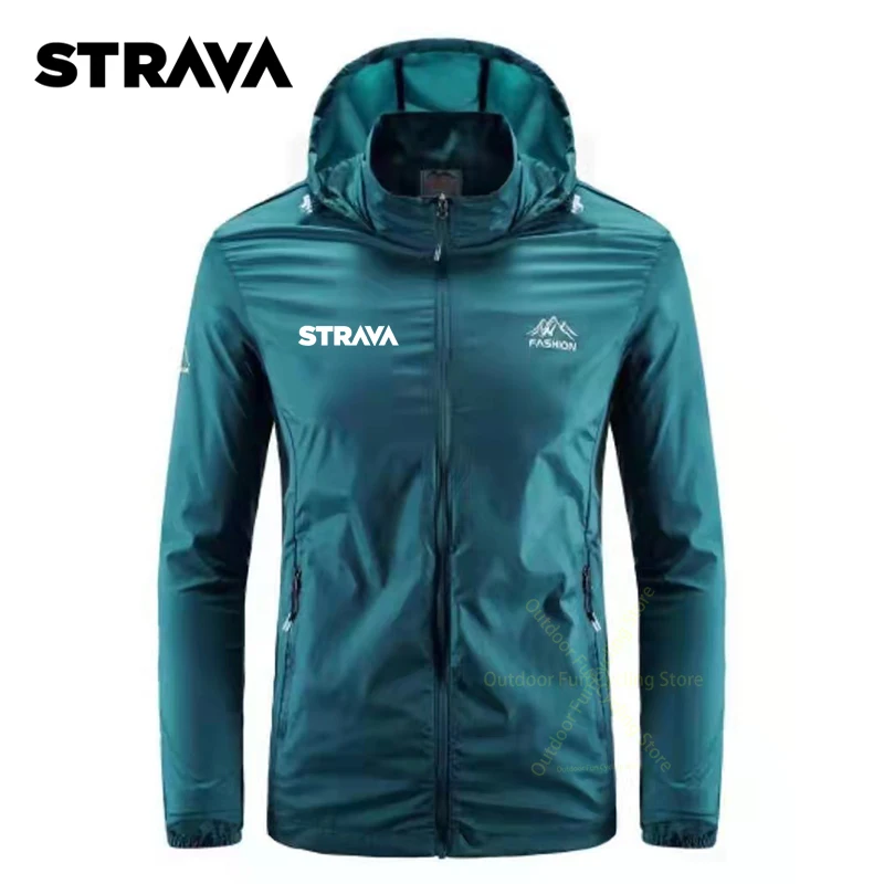 

Куртка Strava мужская с капюшоном, велосипедная ветровка, дышащая защита от ультрафиолета, для занятий спортом на свежем воздухе, для горных ве...
