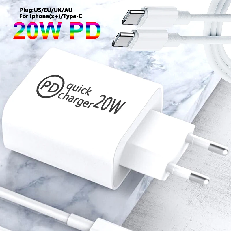 Быстрое зарядное устройство PD QC4.0 QC3.0 20 Вт для Apple iPhone 13 12 11 Pro iPad mini Samsung S20 Ultra NOTE 10 USB