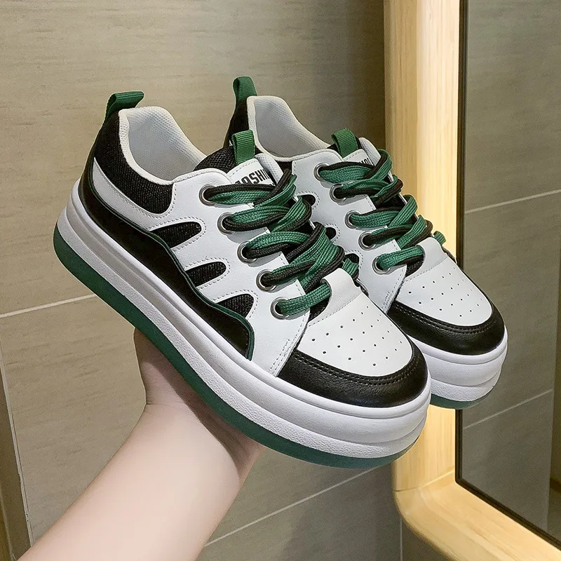 

Women's Fashion Lace Up Sneakers Platform Mixed Colors Board Fashion Sport Shoes for Women Kawaii Trends Student Casual Shoes