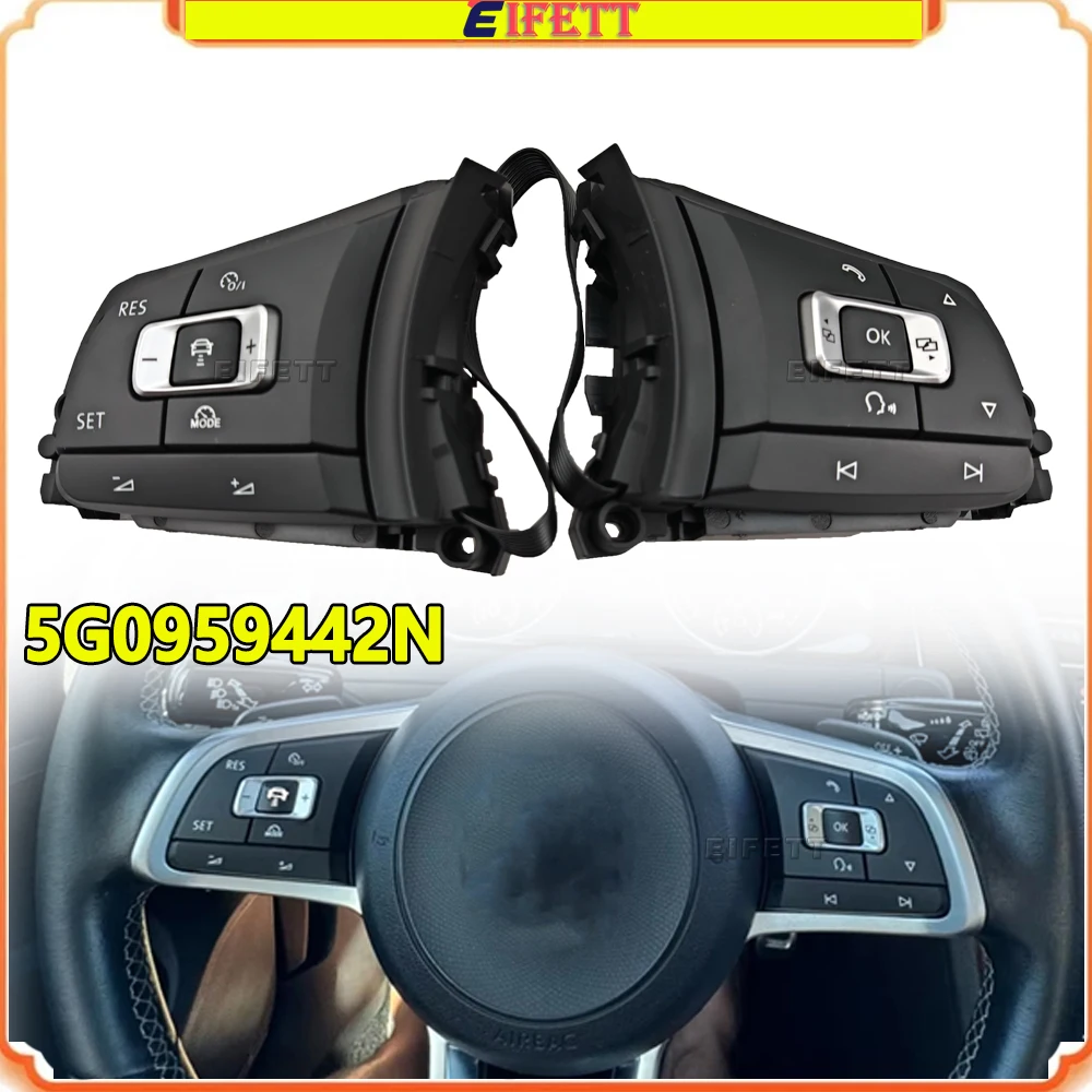Фото Многофункциональная кнопка на руле для VW Passat B8 Variant, Golf 7, Arteon, Tiguan MK2 R-Line 5G0959442AE с ACC 5G0959442N №3