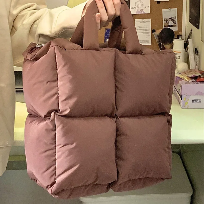 

2023 новая зимняя большая сумка-тоут, дизайнерские женские клетчатые сумки, модные женские хлопковые Теплые сумки на плечо