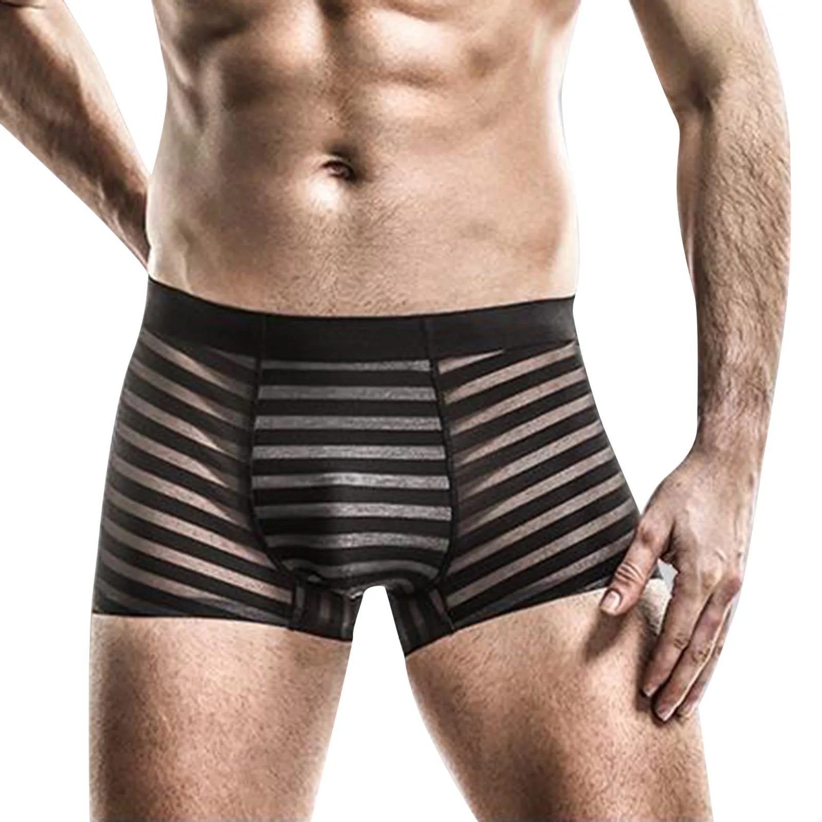 

Men 3 Pieces Underpant Sexy Summer Thin Transparent Ice Silk Boxers Breathable Waist Pants Underwear Men Briefs Underwear Men's