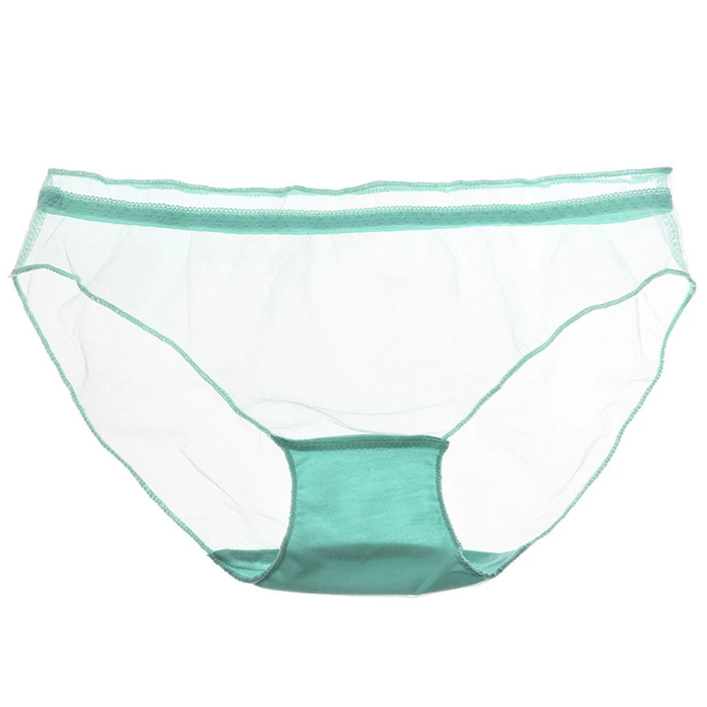 

Full Transparent Women's Panties Lace Thongs Ultra-thin Mesh Underwear Lady Perspective Lingerie Breathable Quick Dry Mesh Brief