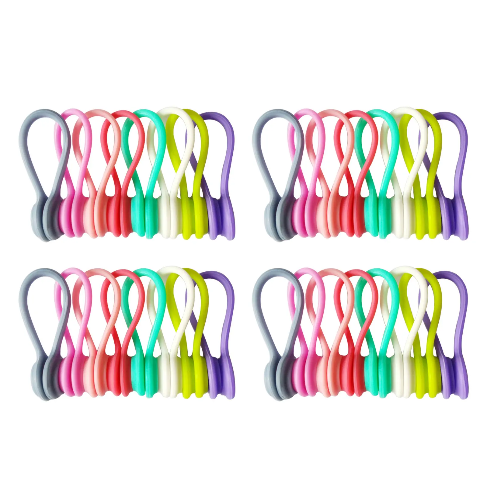 

32 шт./набор, силиконовые зажимы для кабелей