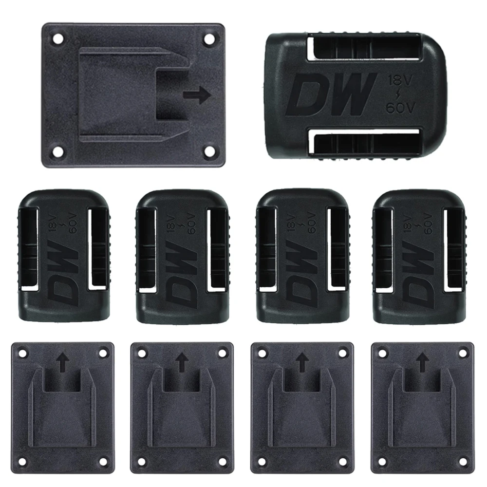 5Packs Power Tool Battery Mount Holders for Dewalt 18V 20V Power Tool Drill and Battery Cover Dock Storage Rack Yellow Black