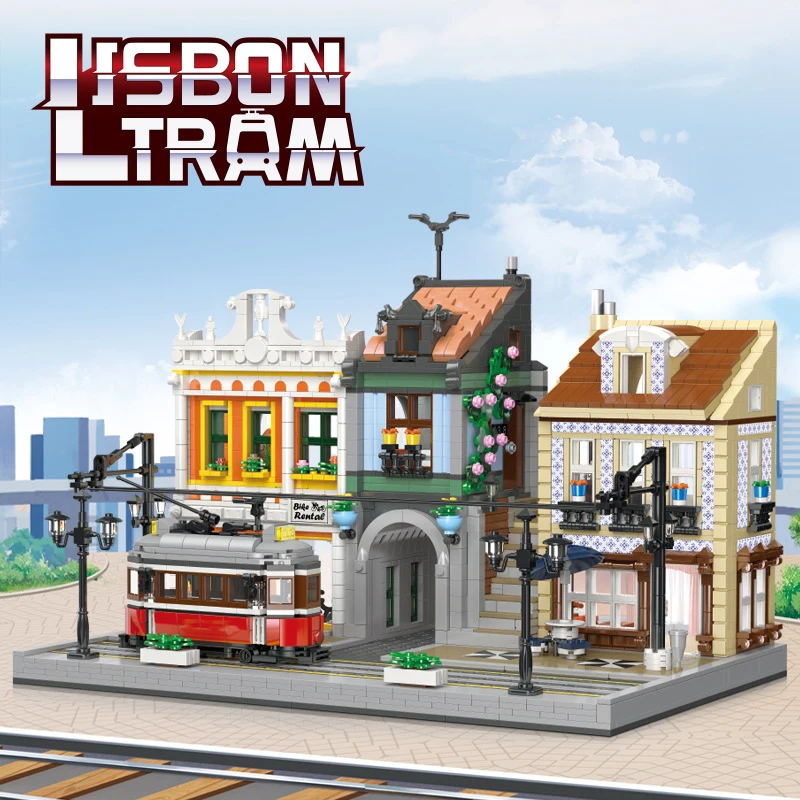 

JIESTAR 89132 Expert Street View Series Lisbon Platform Station Building Blocks 3080pcs Bricks Toys Model Sets Children Gift
