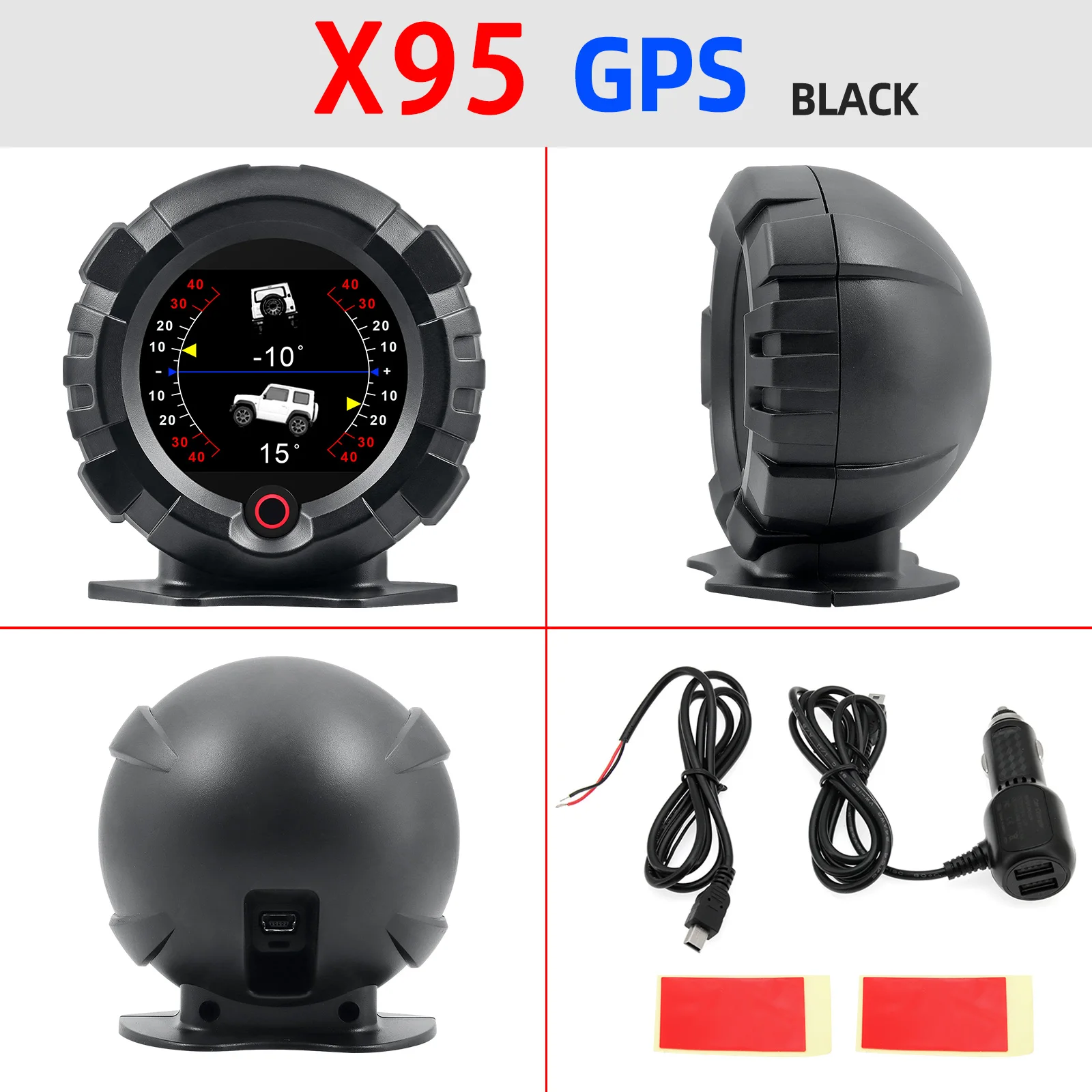 

X95 GPS проекционный дисплей автомобильный OBD для HUD измеритель горизонтального наклона инклинометр спидометр компас угол наклона высота Latitude