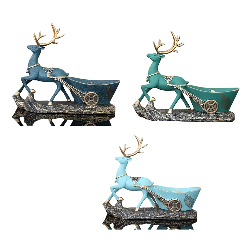 

Скандинавская креативная статуя оленя из смолы, брелок, держатель для ключей, домашняя книжная полка, кофейный столик, декор для гостиной, п...