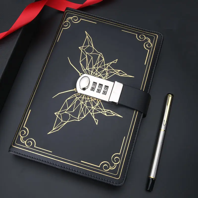 

Retro password book with lock diary Korean version of hand ledger creative notepad female student notebook notebook stationery