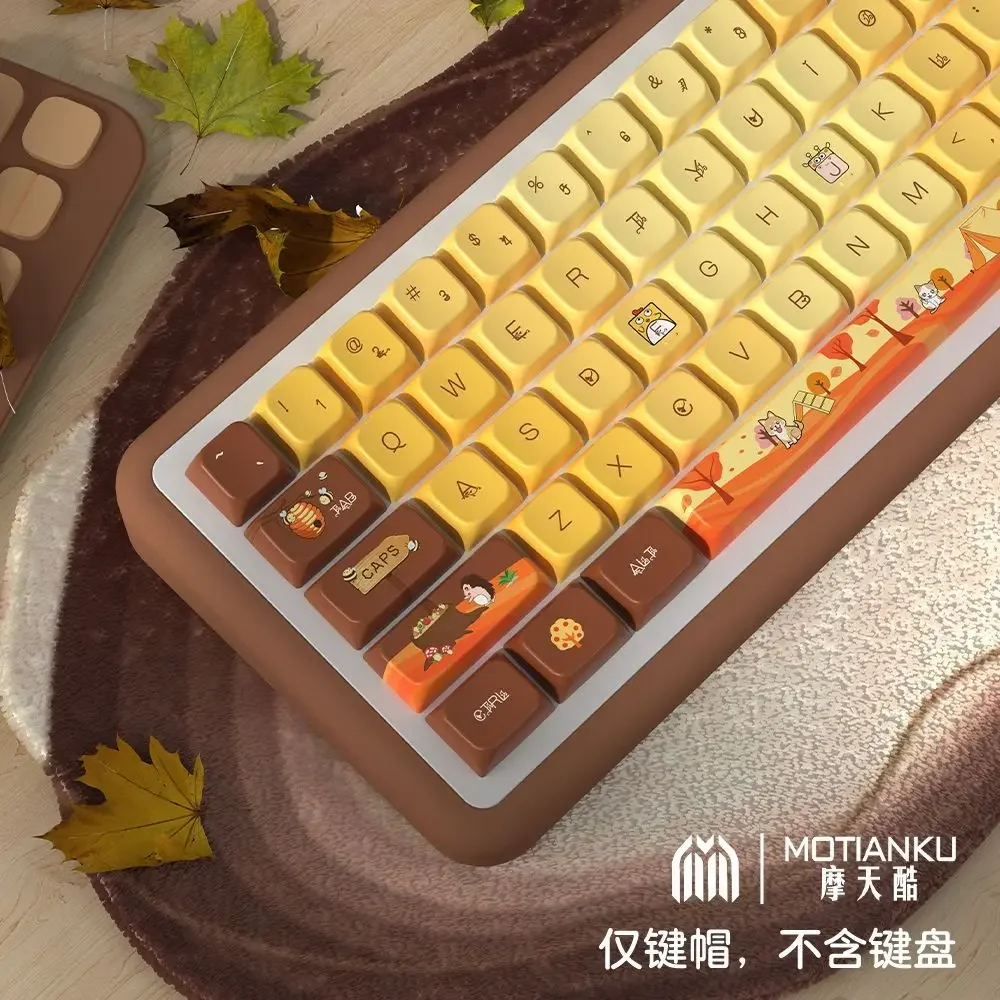 Осенние колпачки для клавиш с опавшим листом золотой MDA /Cherry Height PBT набор 68 75 84 96 98