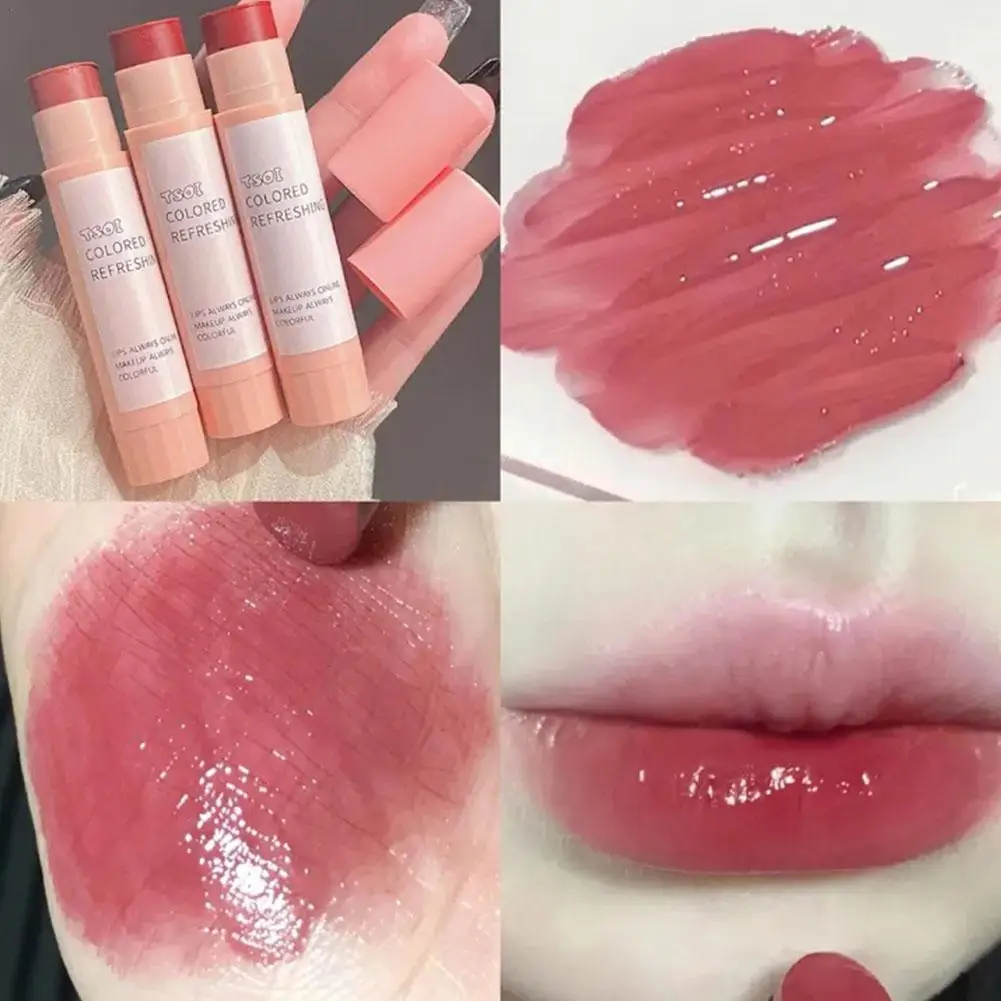 

Fruity Peach Colored Lip Balm Waterproof Moisturizing Long Lasting Tinted Lipstick Jelly Plump Reducing Lip Line Makeup Cosmetic
