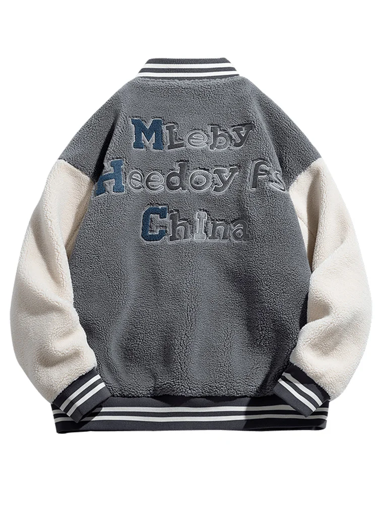 Зимняя Толстая теплая флисовая куртка-бомбер для мужчин 2022 Новая мода вышивка