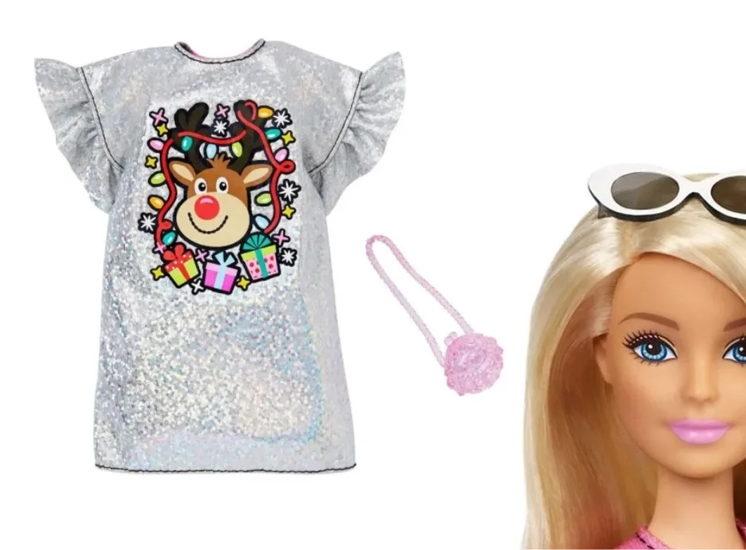 Barbie silver Christmas holiday clothing set |