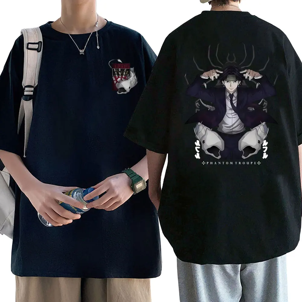 

Japanese Anime Hunter X Hunter Phantom Troupe Chrollo Lucilfer Graphic T-shirt Male Manga Oversized T Shirts Men's Cotton Tshirt