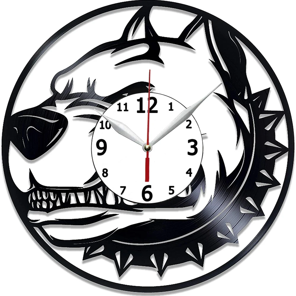 

Aggressive Dog Vinyl Clock 12 Inch for Man Animal Original Home Decor Angry Dog Vinyl Record Wall Clock Animal Handmade Products