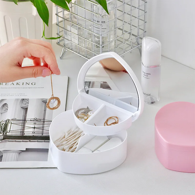 

Makeup Bags Mirror Jewelry Box Gift Box Girl Makeup Box Love Storage Box Hair Accessories Packaging Box