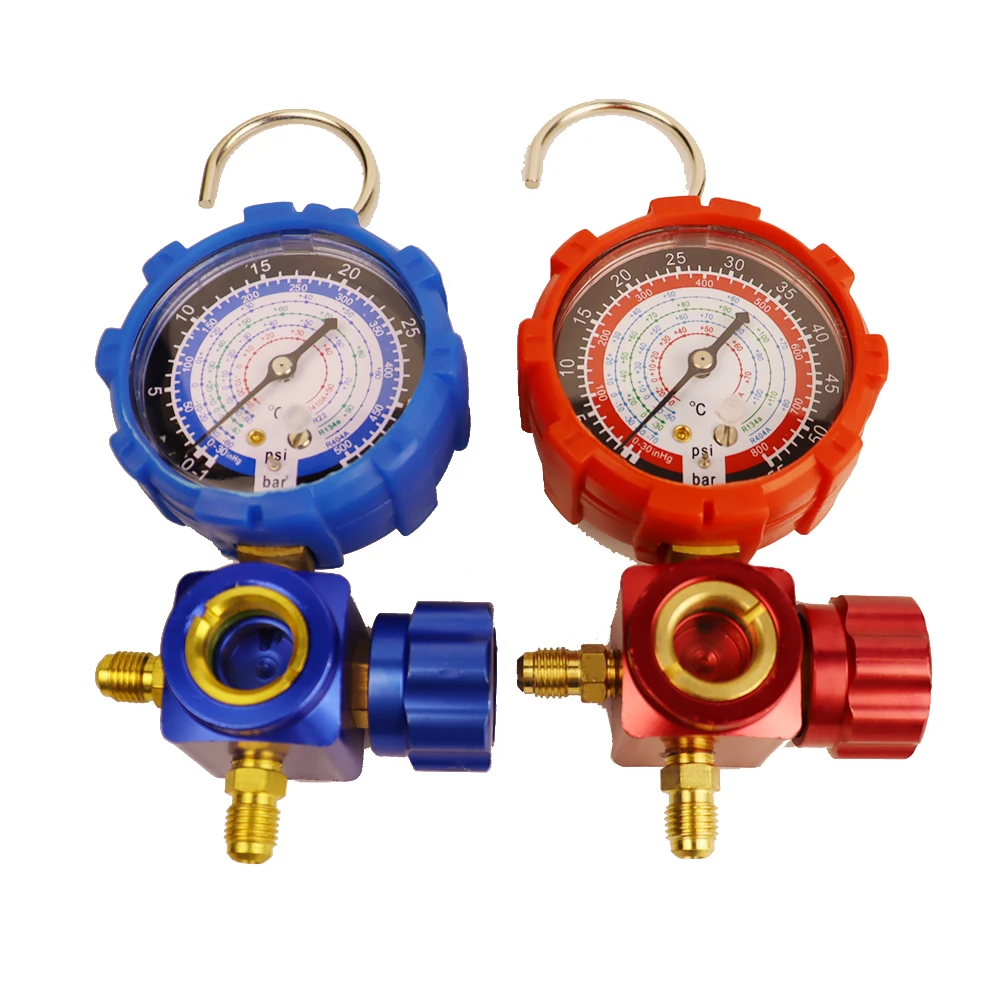 R410a Refrigerant Manifold Gauge Alloy Manometer Valves Pressures Gauge Air Conditioner Refrigerant Filling Instrumentation Tool