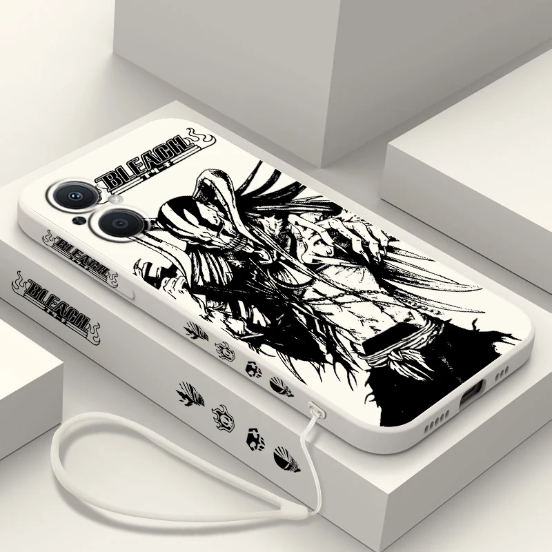 

Anime BLEACH Kurosaki Ichigo Phone Case For OPPO Find X5 X3 X2 Lite Pro Neo A5 A53 A94 4G 5G Liquid Left Rope Soft Cover