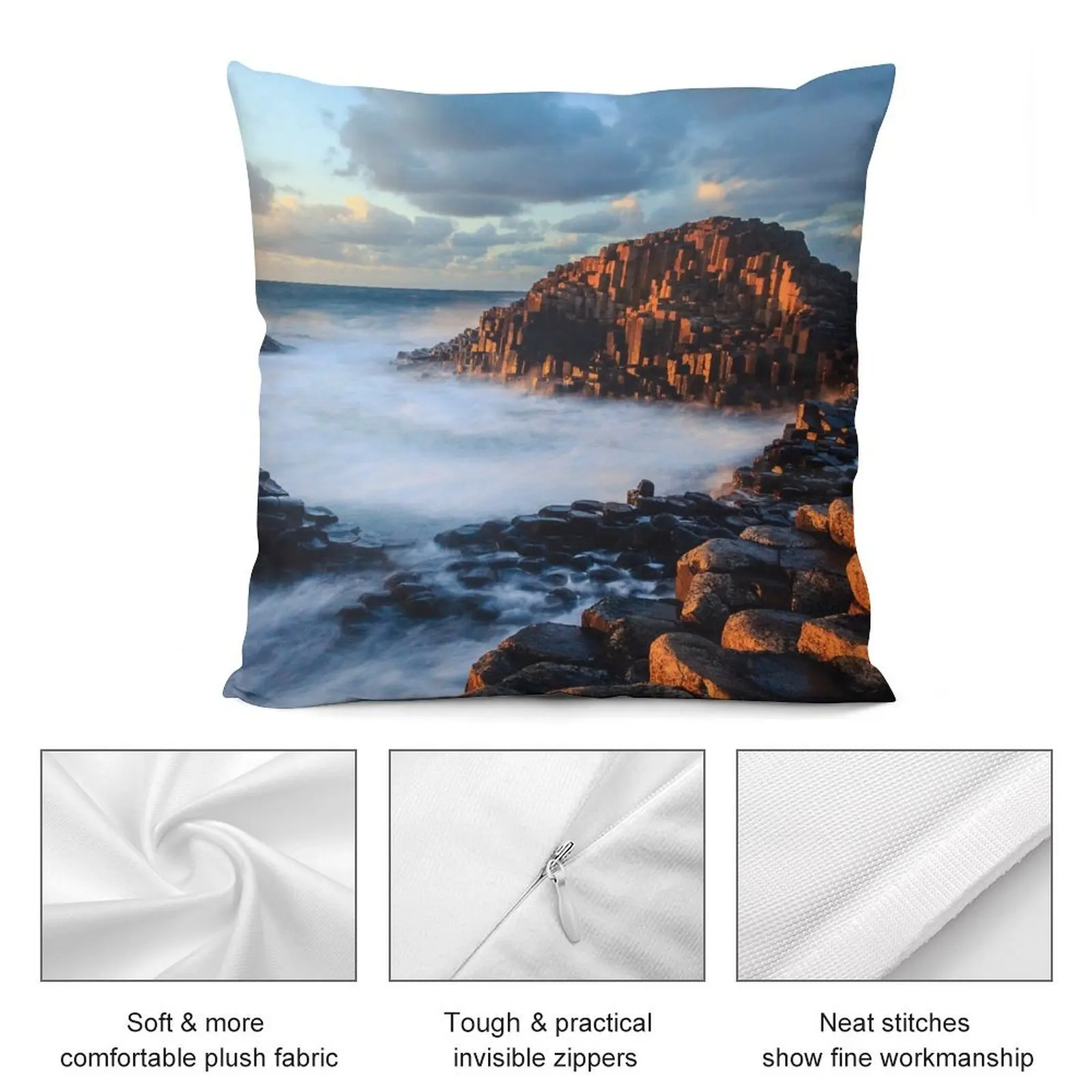 Декоративная подушка с изображением заката Giants Causeway чехлы на диваны подушки для