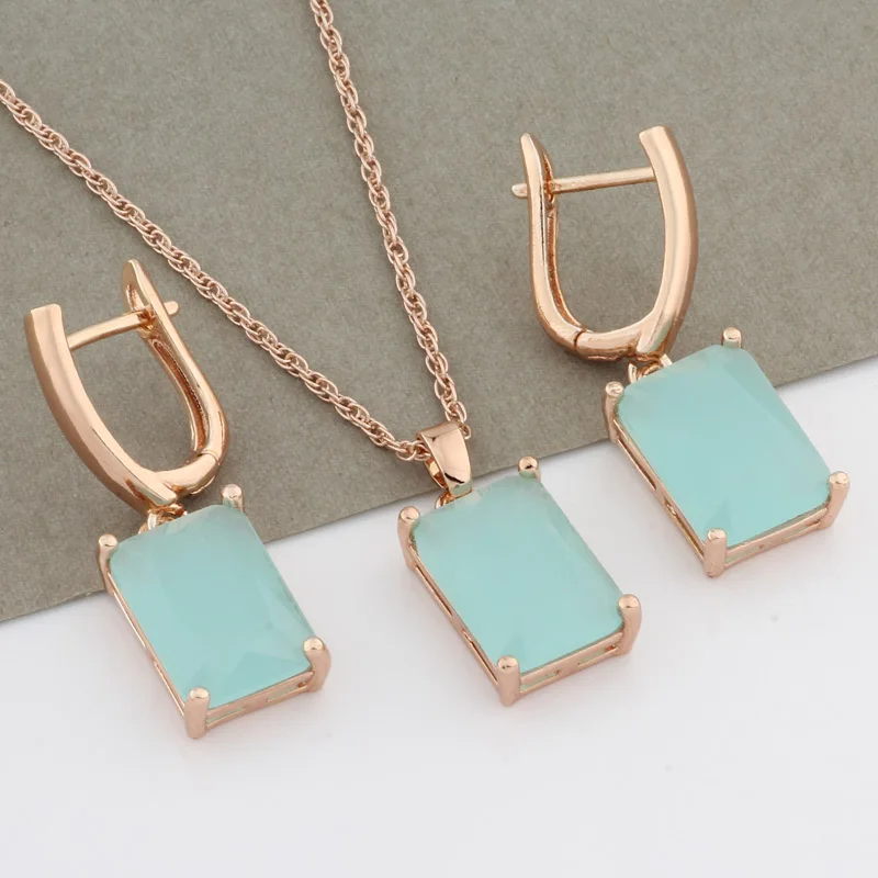 

2022 New Trend Jewelry Sets For Women Necklace And Earrings For Women Party Fashion Jewelry Sets 585 Rose Gold Color Luxury Sets