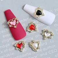 10pcs crystal strass korean fashion 3d nail art rhinestone heart crystal stones for diy nail art decoration jewelry for nails