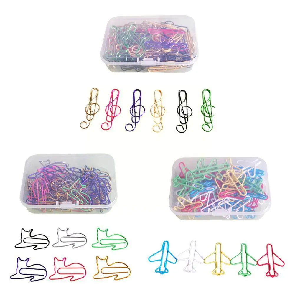 

Colors Cat Airplane Note Metal Paper Clips Escolar Stationery Book Clip Clip Bookmarks Decoration Memo Note Binder M2A5