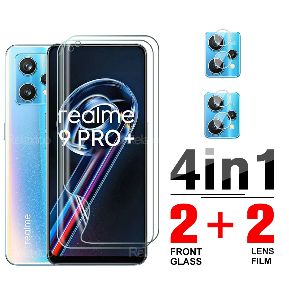 

4 в 1 для Oppo Realme 9 Pro plus Защита Экрана Мягкая Гидрогелевая пленка Realmy 8 8I 7 6 Pro 6S Narzo 30 30A C21 C15 C11 X2 XT X7