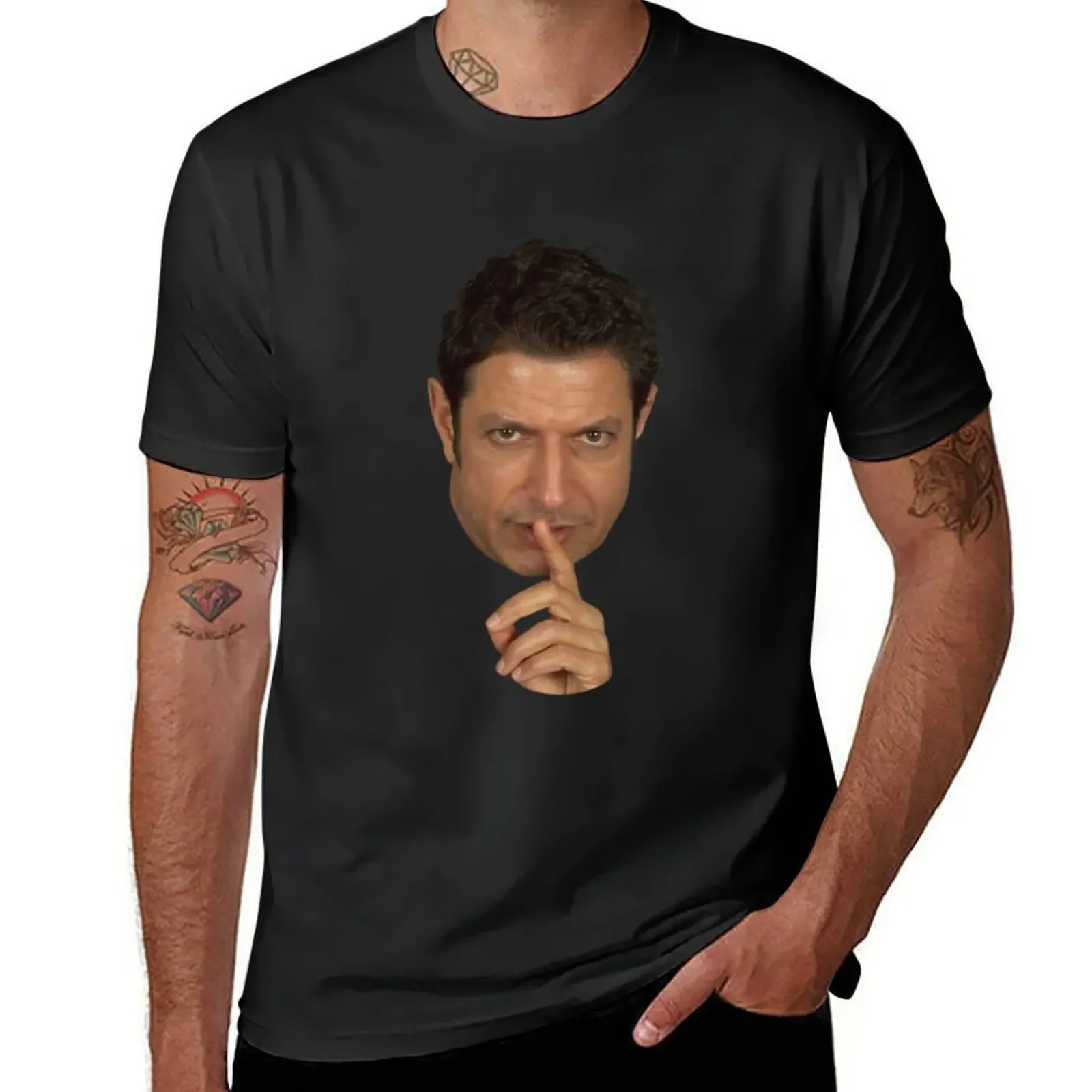 Футболка Jeff Goldblum Shush Face одежда в эстетике аниме футболки с рисунком стиле рэпера