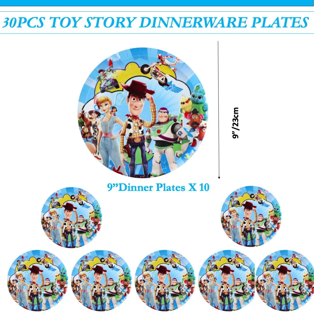 

Toy Story Disposable Decorations 9inch Plates For Birthday Anniversary Dinner Baby Shower Wedding Home School College Virtual