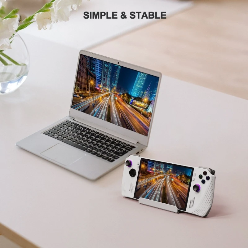 

Convenient Game Console Holder Aluminum Alloy Stand with 5 Card Slots Anti Slip Design Game Console Bracket Lightweight