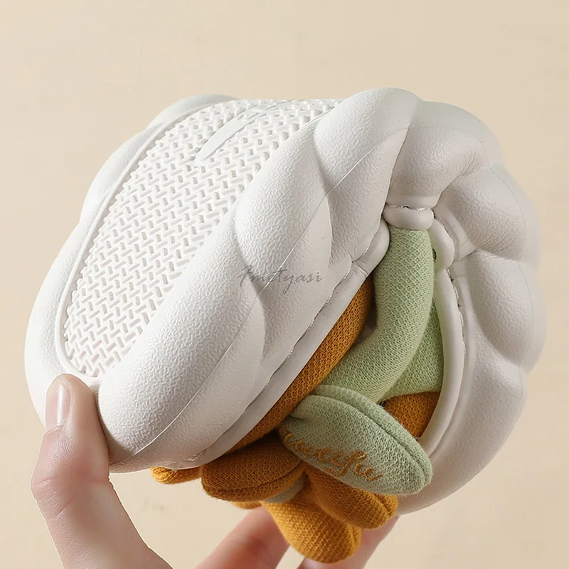 Flowers Cotton Linen Women's Bedroom Slippers Casual Thick Sole Shoes for Women Flat Platform Slippers Female Indoor Slides